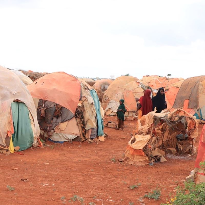 Tusinder af familier er drevet på flugt af tørken, i desperat søgen efter mad og vand. DRC Somalia